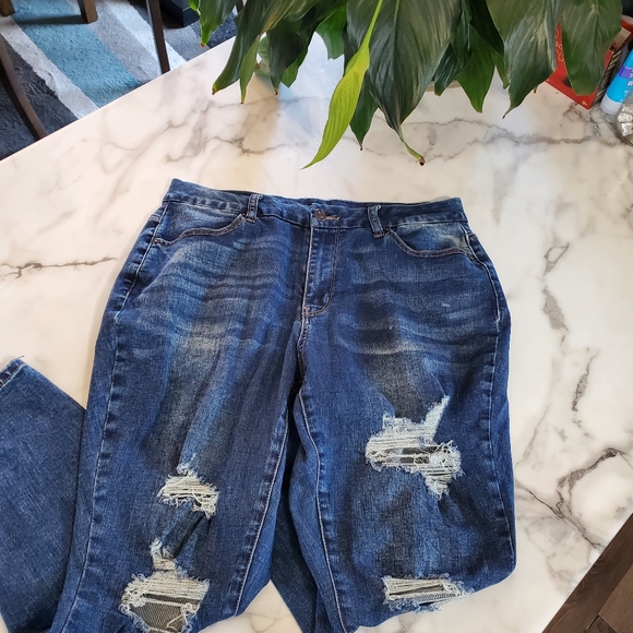 RUE 21 CURVY Mid-Rise Ankle Distressed Jeggings size 18 - Picture 16 of 16